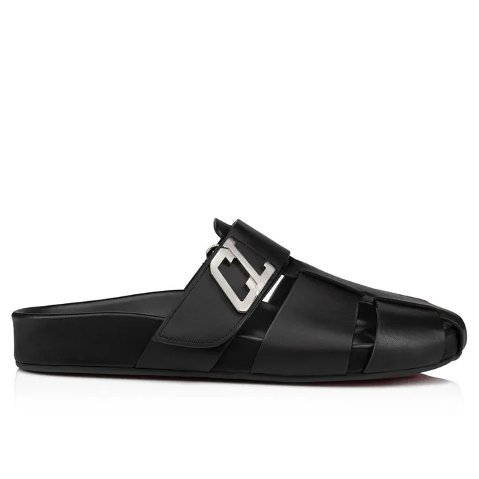 Men Abubizz Mules 8211 Calf Leather 8211 Black Black Christian Louboutin Sandals and Espadrilles