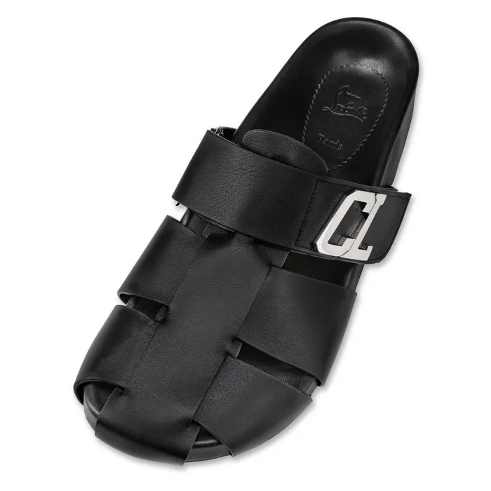 Men Abubizz Mules 8211 Calf Leather 8211 Black Black Christian Louboutin Sandals and Espadrilles