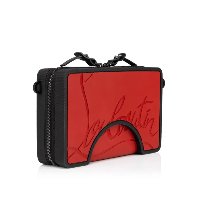 Men Adolon Boxy Messenger Bag 8211 Calf Leather And Rubber 8211 Black Black Christian Louboutin Crossbody Bags