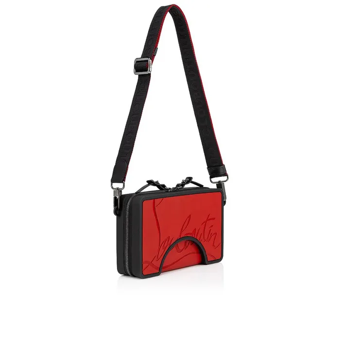 Men Adolon Boxy Messenger Bag 8211 Calf Leather And Rubber 8211 Black Black Christian Louboutin Crossbody Bags