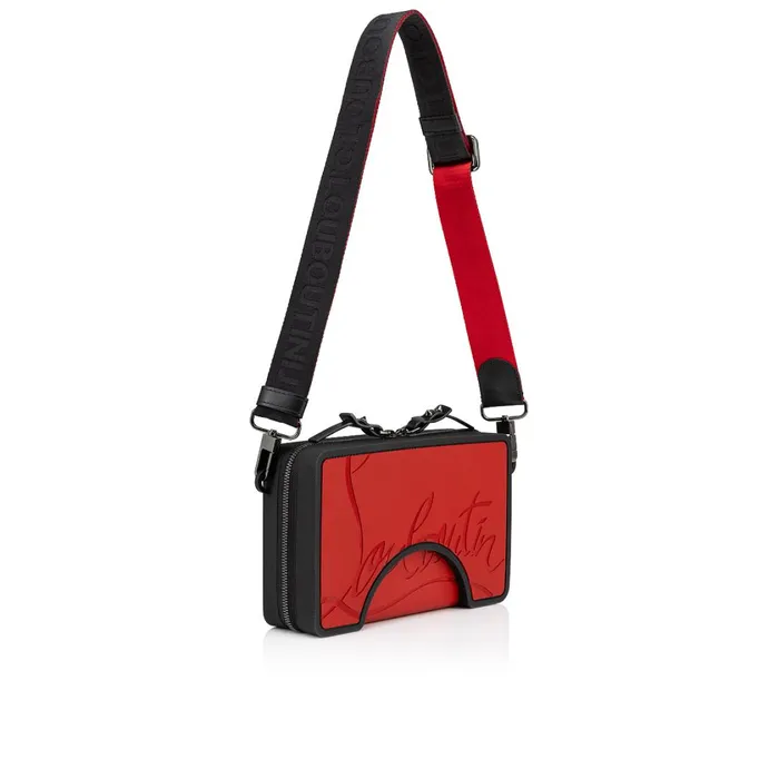 Men Adolon Boxy Messenger Bag 8211 Calf Leather And Rubber 8211 Black Black Christian Louboutin Crossbody Bags