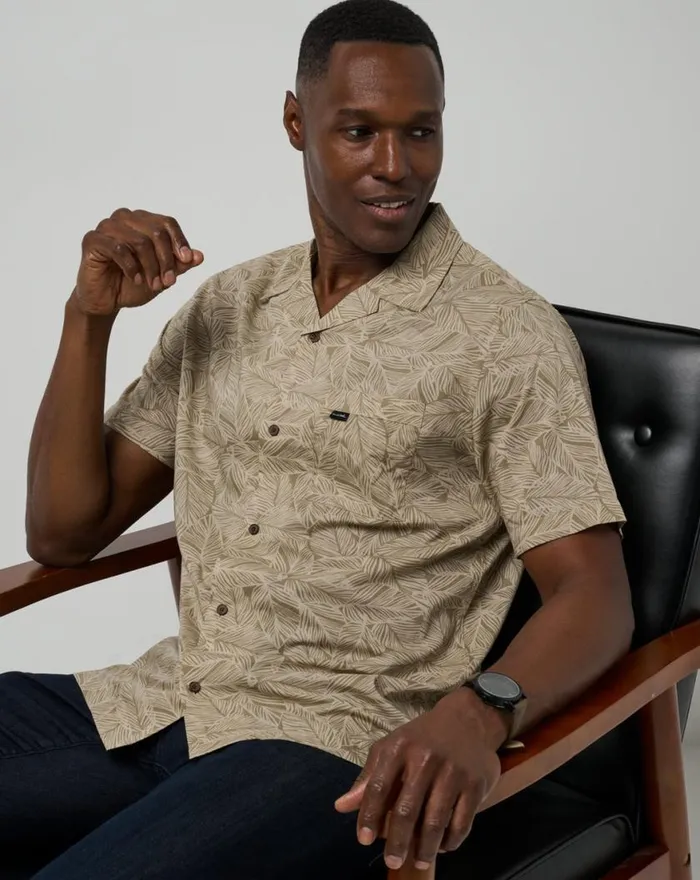 Men AFTERNOON SUN BUTTONUP Oxford Tan TravisMathew ButtonUps