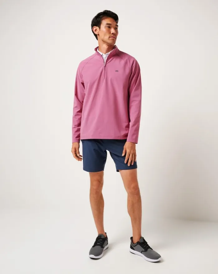 Men AIR TRAM QUARTER ZIP Rose Wine TravisMathew Quarter Zips