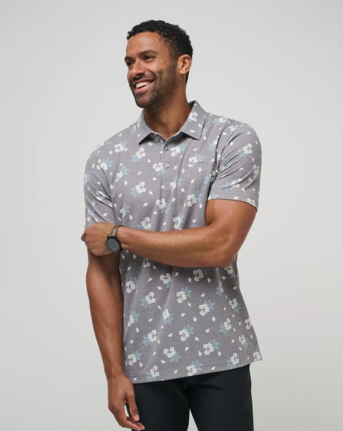 Men ARBOR WAVE POLO Heather Black TravisMathew Polos