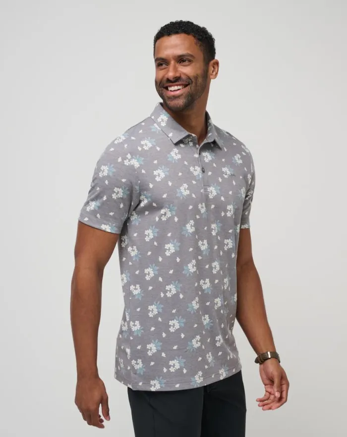 Men ARBOR WAVE POLO Heather Black TravisMathew Polos