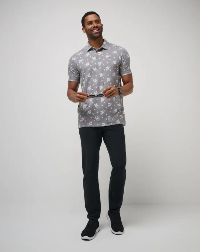Men ARBOR WAVE POLO Heather Black TravisMathew Polos