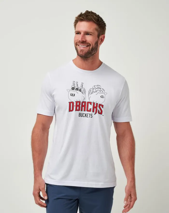Men ARIZONA DIAMONDBACKS STRIKE ONE TEE White TravisMathew Tees