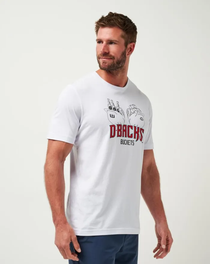 Men ARIZONA DIAMONDBACKS STRIKE ONE TEE White TravisMathew Tees