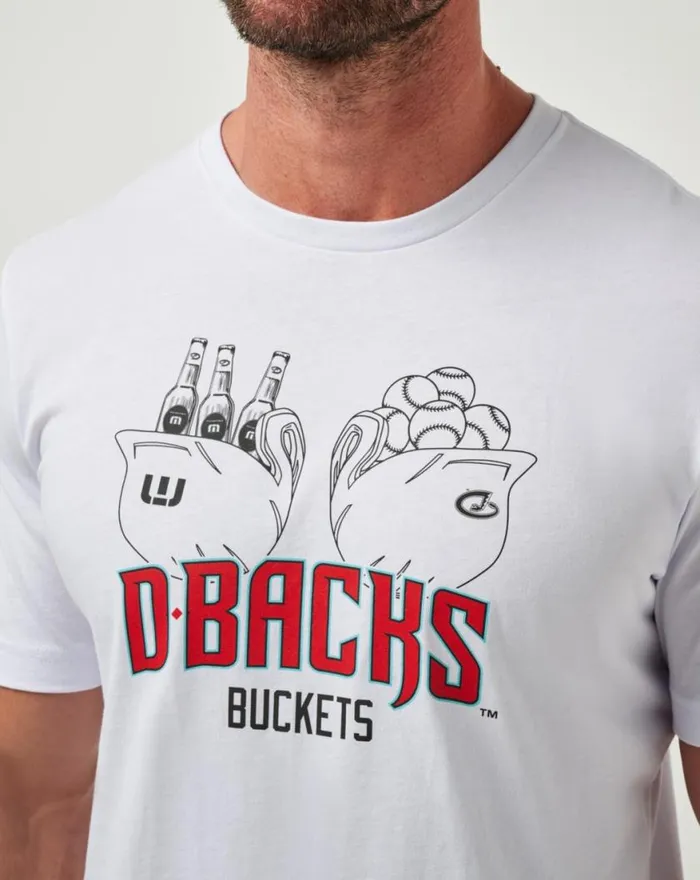 Men ARIZONA DIAMONDBACKS STRIKE ONE TEE White TravisMathew Tees