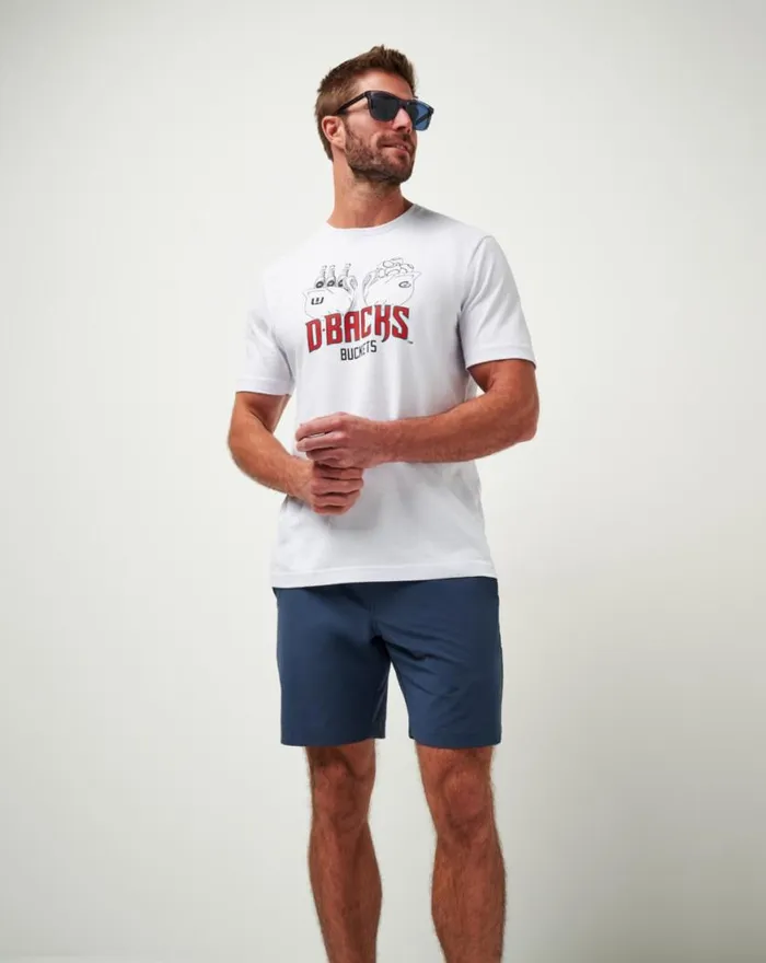 Men ARIZONA DIAMONDBACKS STRIKE ONE TEE White TravisMathew Tees