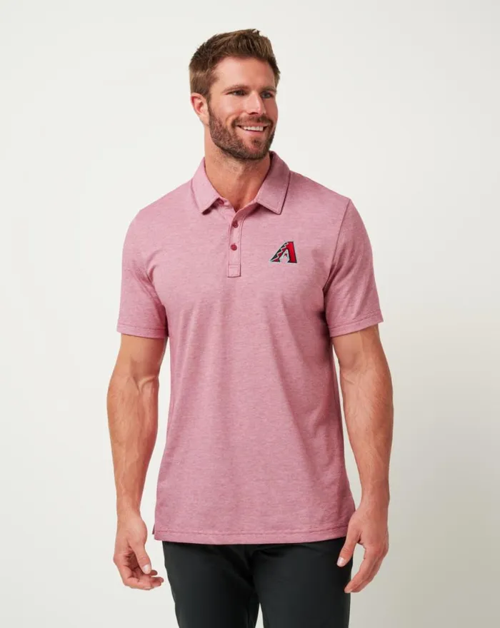 Men ARIZONA DIAMONDBACKS THE ZINNA POLO Heather Cardinal TravisMathew Polos