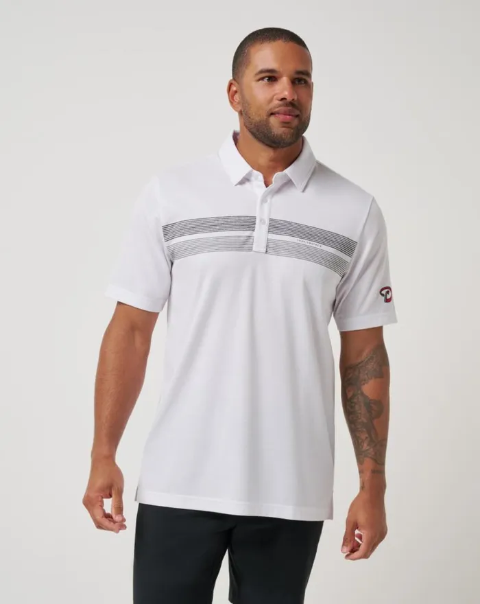 Men ARIZONA DIAMONDBACKS TOP RECRUIT POLO White TravisMathew Polos