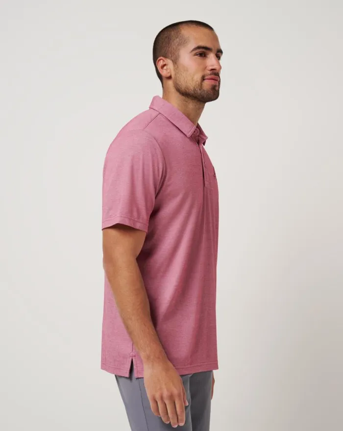 Men ATLANTA BRAVES PLAYOFF PITCH POLO Heather Red TravisMathew Polos
