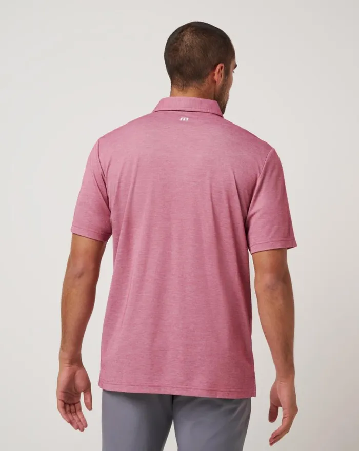 Men ATLANTA BRAVES PLAYOFF PITCH POLO Heather Red TravisMathew Polos