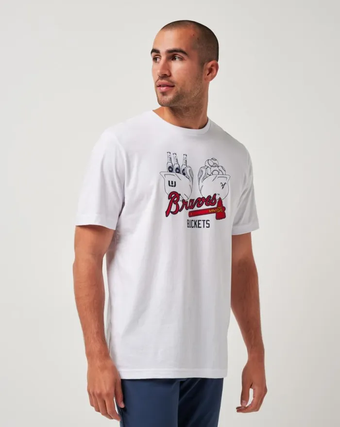 Men ATLANTA BRAVES STRIKE ONE TEE White TravisMathew Tees