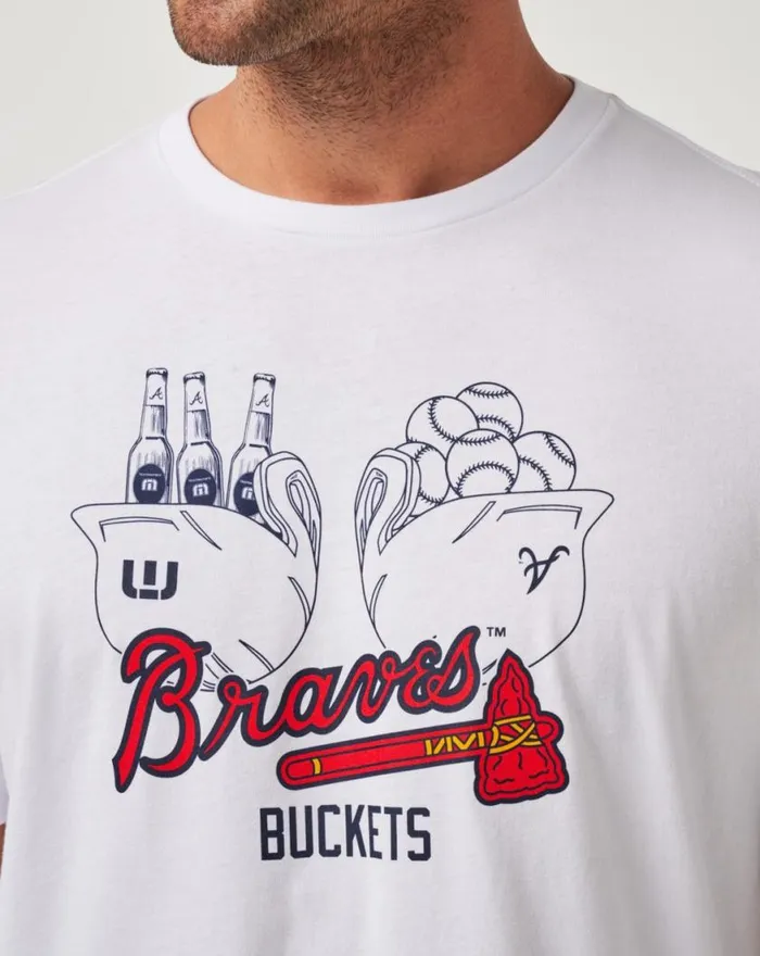 Men ATLANTA BRAVES STRIKE ONE TEE White TravisMathew Tees