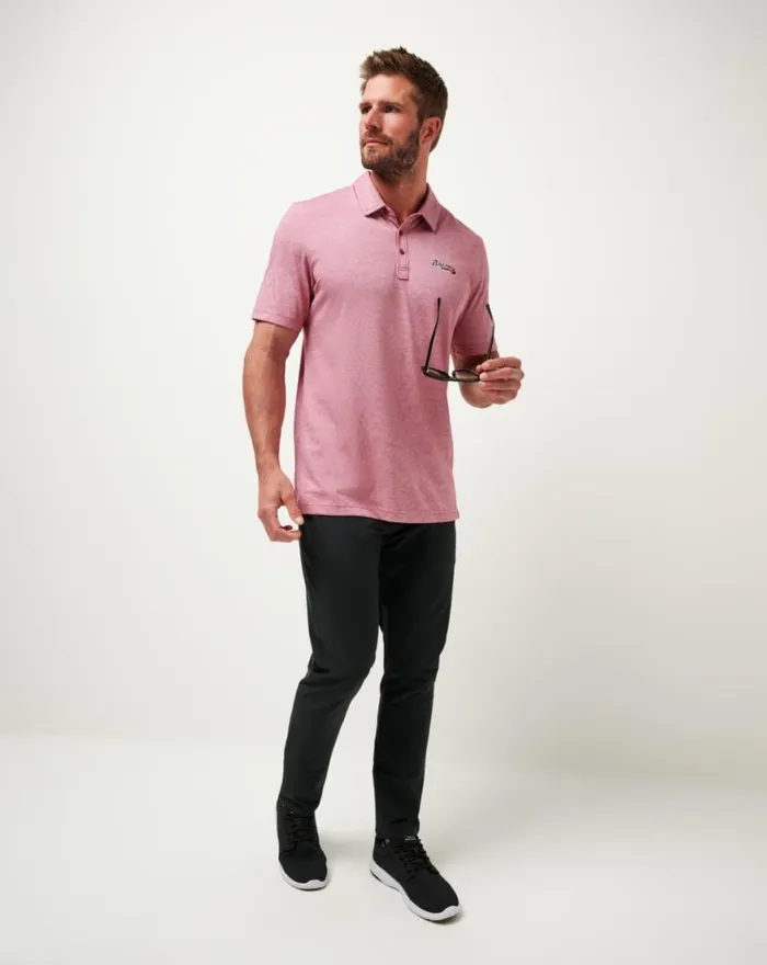 Men ATLANTA BRAVES THE ZINNA POLO Heather Cardinal TravisMathew Polos