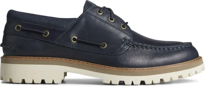 Men Authentic Original Unlined Lug 3Eye Boat Shoe Navy Sperry Boat Shoes