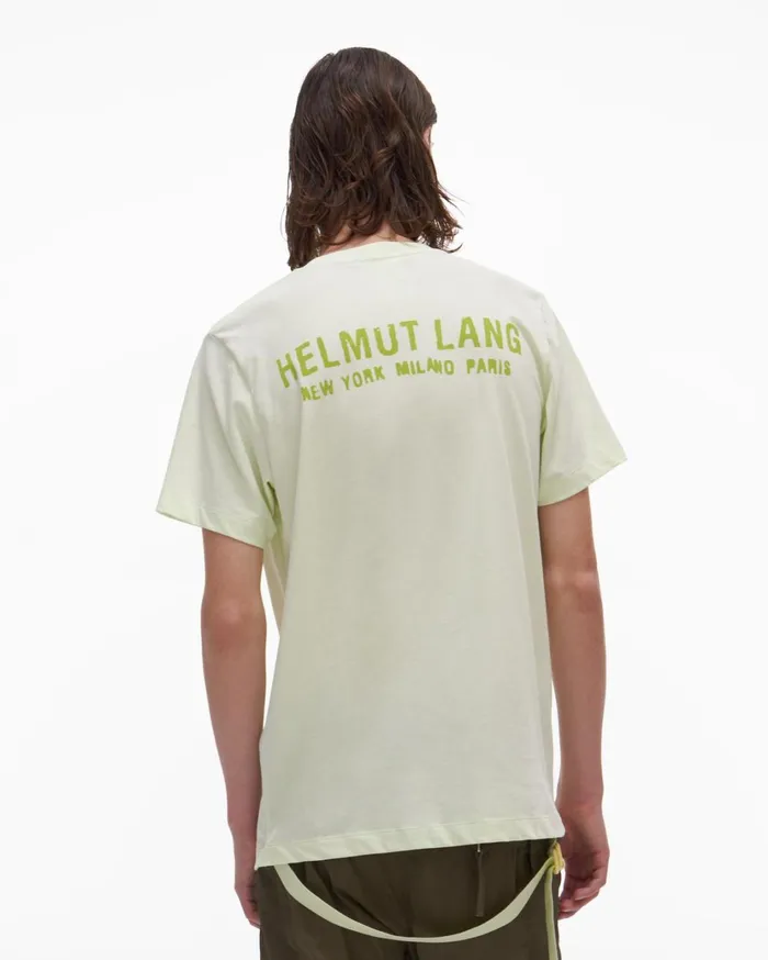 Men Aviator Tee Electric Green Helmut Lang TShirts