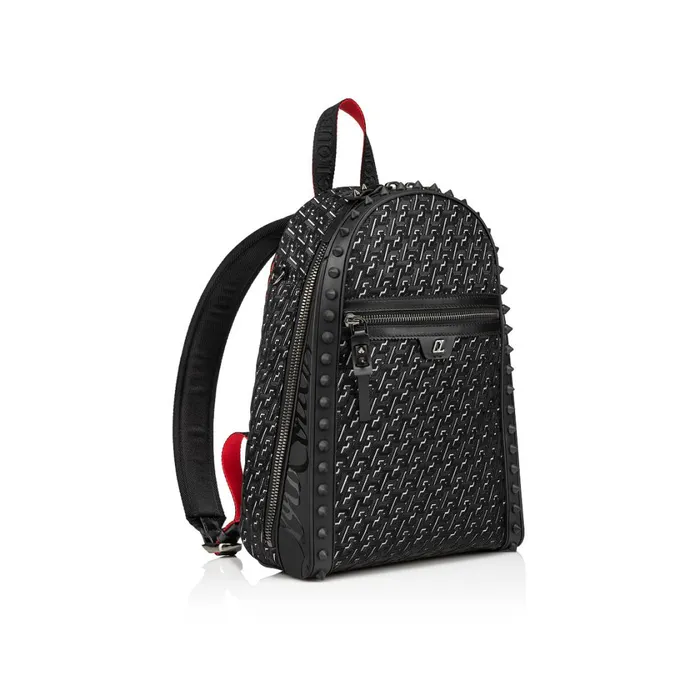 Men Backparis Small Backpack 8211 Coated Canva Techno CL And Rubber 8211 Black Black Christian Louboutin Backpacks