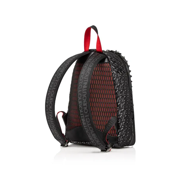 Men Backparis Small Backpack 8211 Coated Canva Techno CL And Rubber 8211 Black Black Christian Louboutin Backpacks