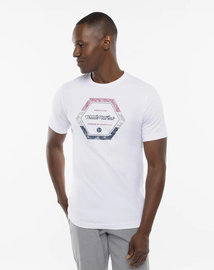 Men BARBEQUE KING TEE White TravisMathew Tees