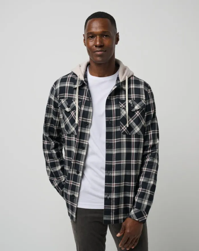 Men BAUBLES BUTTONUP HOODIE Black TravisMathew ButtonUps
