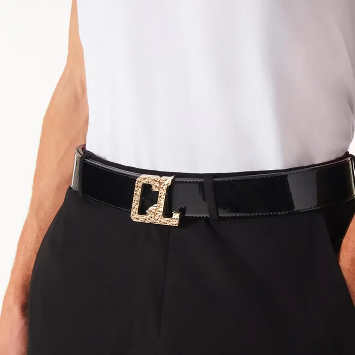 Men Belt Strap Belt Strap 8211 Patent Calf 8211 Black Black Christian Louboutin Belts
