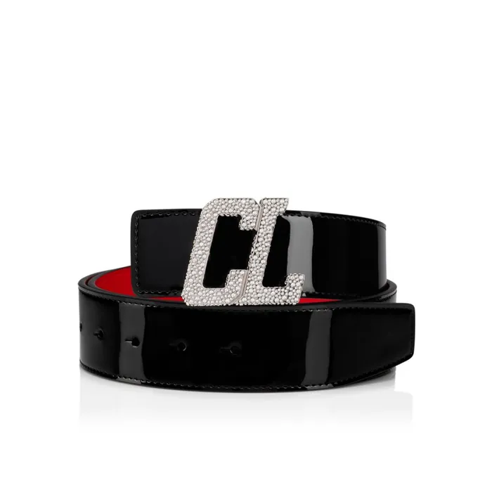 Men Belt Strap Belt Strap 8211 Patent Calf 8211 Black Black Christian Louboutin Belts