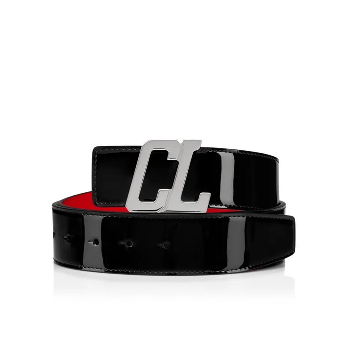 Men Belt Strap Belt Strap 8211 Patent Calf 8211 Black Black Christian Louboutin Belts