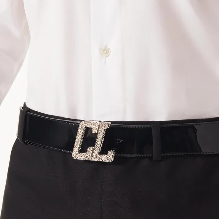 Men Belt Strap Belt Strap 8211 Patent Calf 8211 Black Black Christian Louboutin Belts