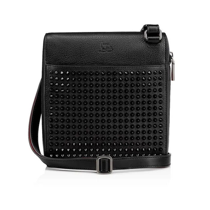 Men Benech Reporter Medium Reporter Bag 8211 Calf Leather And Spikes 8211 Black Black Christian Louboutin Crossbody Bags Men Benech Reporter Medium Reporter Bag 8211 Calf Leather And Spikes 8211 Black Black Christian Louboutin Crossbody Bags