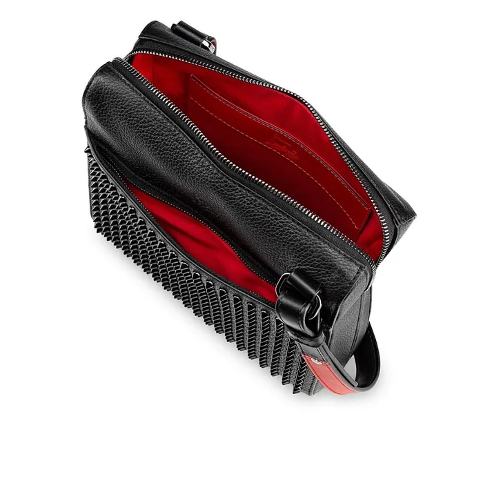 Men Benech Reporter Medium Reporter Bag 8211 Calf Leather And Spikes 8211 Black Black Christian Louboutin Crossbody Bags