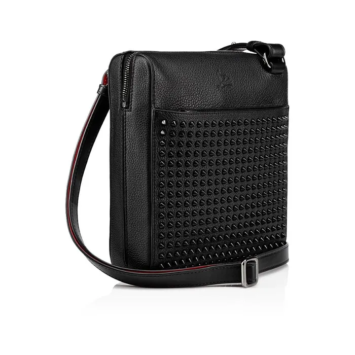 Men Benech Reporter Medium Reporter Bag 8211 Calf Leather And Spikes 8211 Black Black Christian Louboutin Crossbody Bags