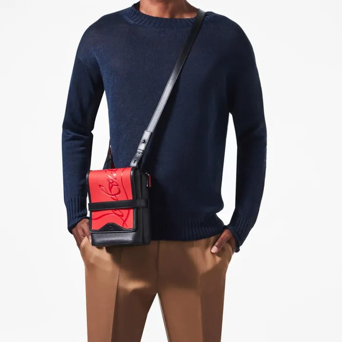 Men Benech Reporter Reporter Bag 8211 Calf Leather 8211 Loubi Red Christian Louboutin Crossbody Bags