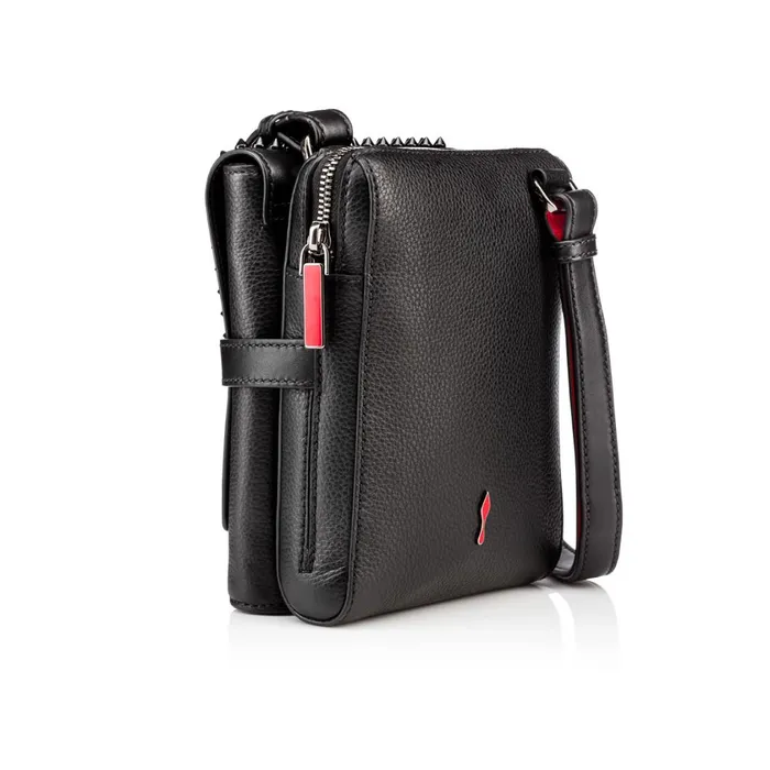 Men Benech Reporter Reporter Bag 8211 Calf Leather And Spikes 8211 Black Black Christian Louboutin Crossbody Bags