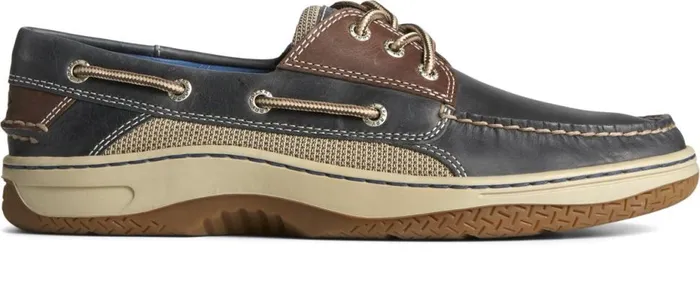 Men Billfish 3Eye Boat Shoe Navy Brown Leather Sperry Boat Shoes