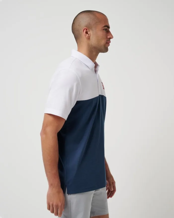 Men BOSTON RED SOX HOME RUN LEADER POLO Whitenavy TravisMathew Polos