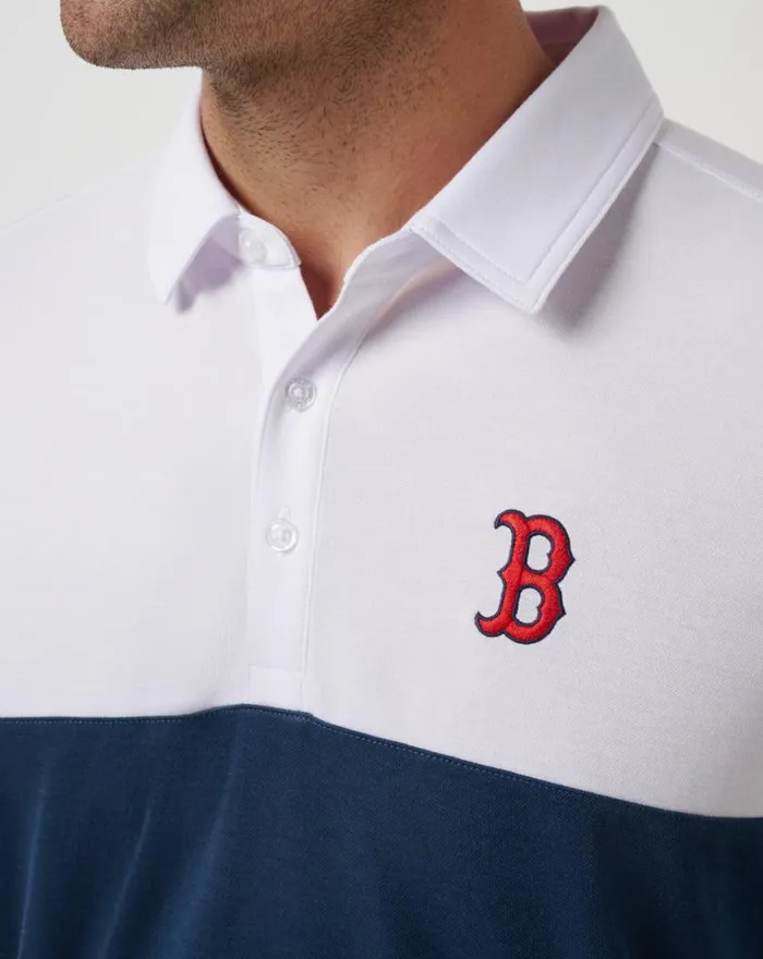 Men BOSTON RED SOX HOME RUN LEADER POLO Whitenavy TravisMathew Polos
