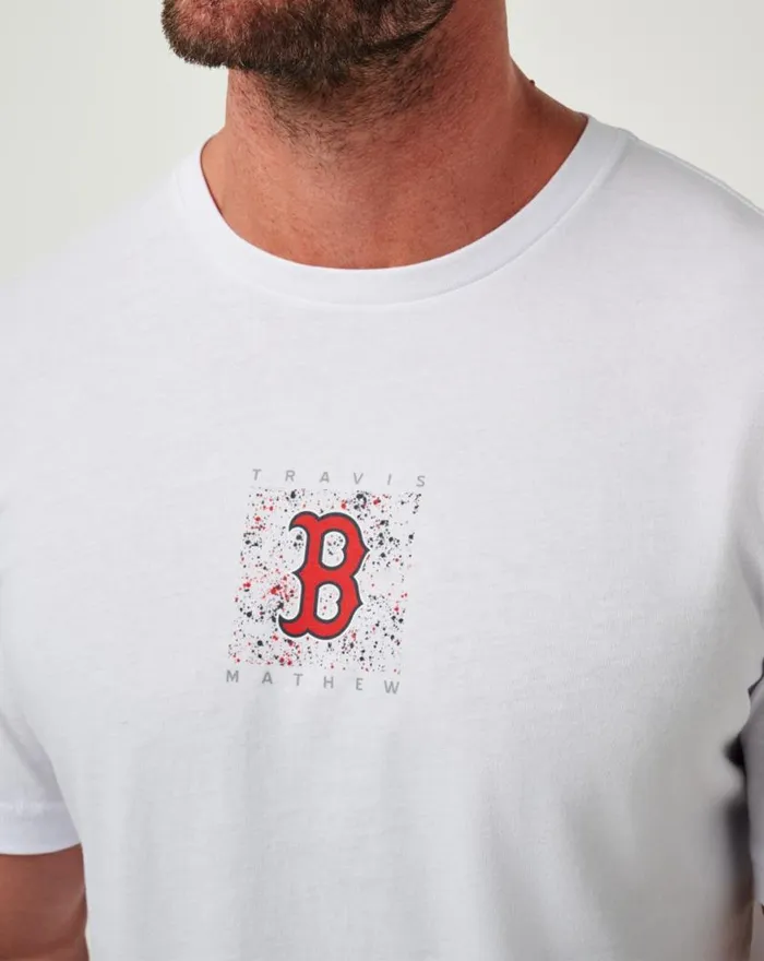 Men BOSTON RED SOX IN THE DUGOUT TEE White TravisMathew Tees