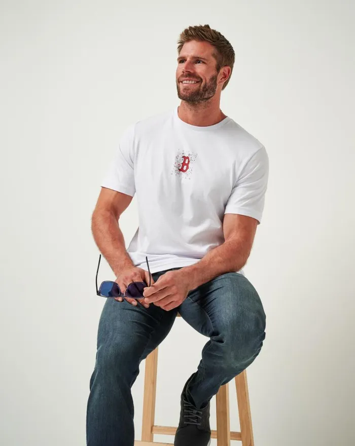 Men BOSTON RED SOX IN THE DUGOUT TEE White TravisMathew Tees