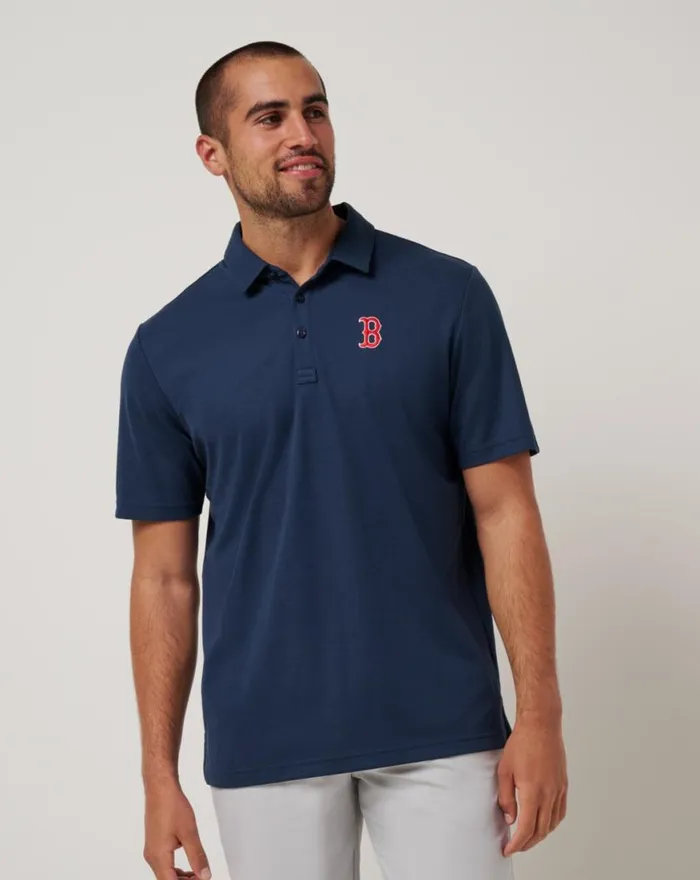 Men BOSTON RED SOX PLAYOFF PITCH POLO Navy TravisMathew Polos