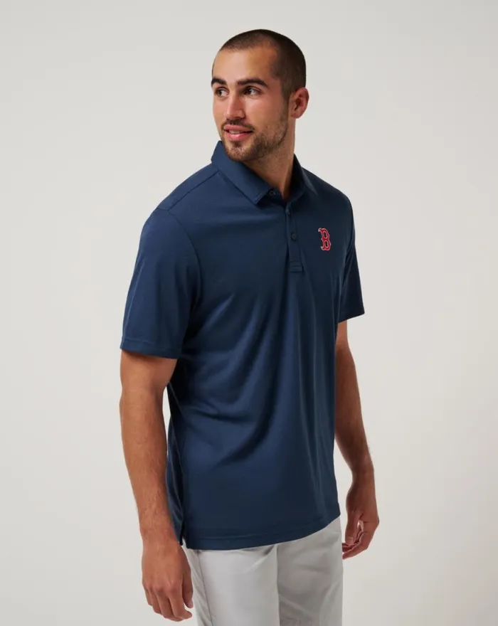Men BOSTON RED SOX PLAYOFF PITCH POLO Navy TravisMathew Polos