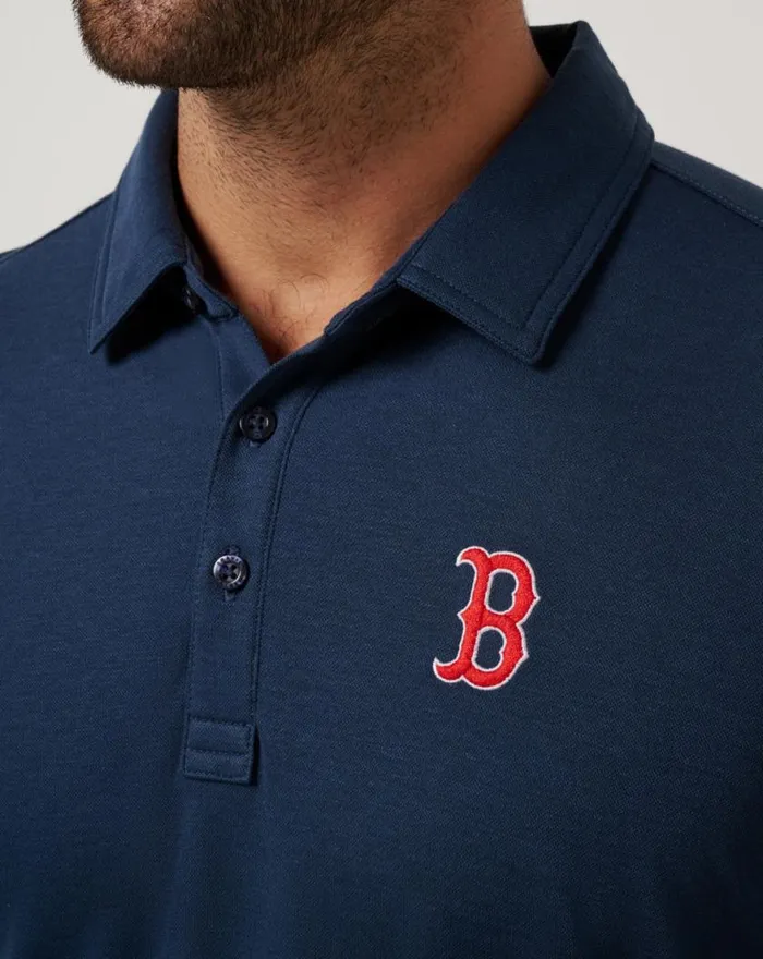 Men BOSTON RED SOX PLAYOFF PITCH POLO Navy TravisMathew Polos