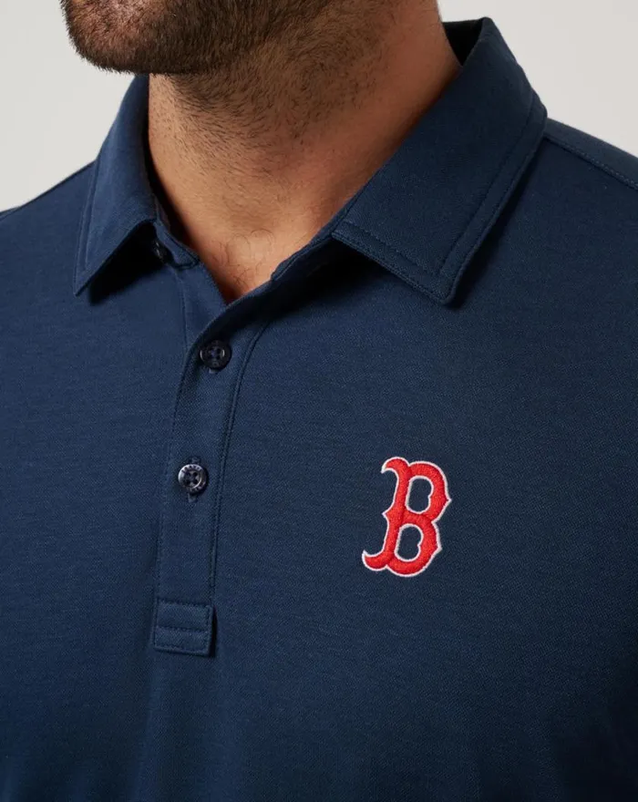 Men BOSTON RED SOX PLAYOFF PITCH POLO Navy TravisMathew Polos