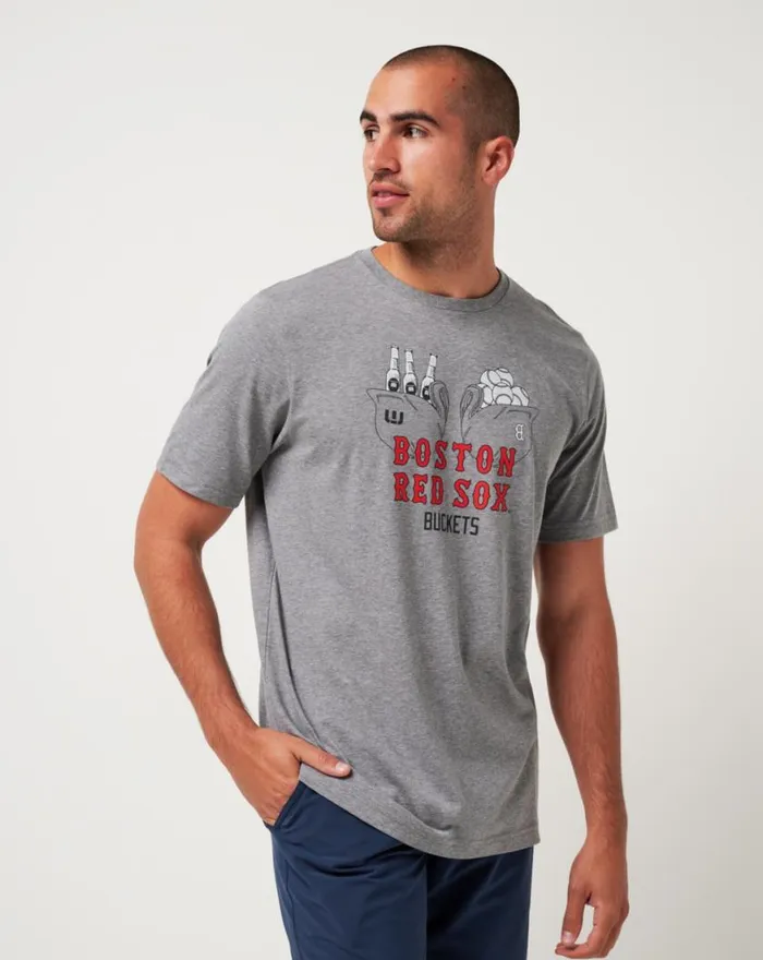 Men BOSTON RED SOX STRIKE ONE TEE Heather Grey TravisMathew Tees
