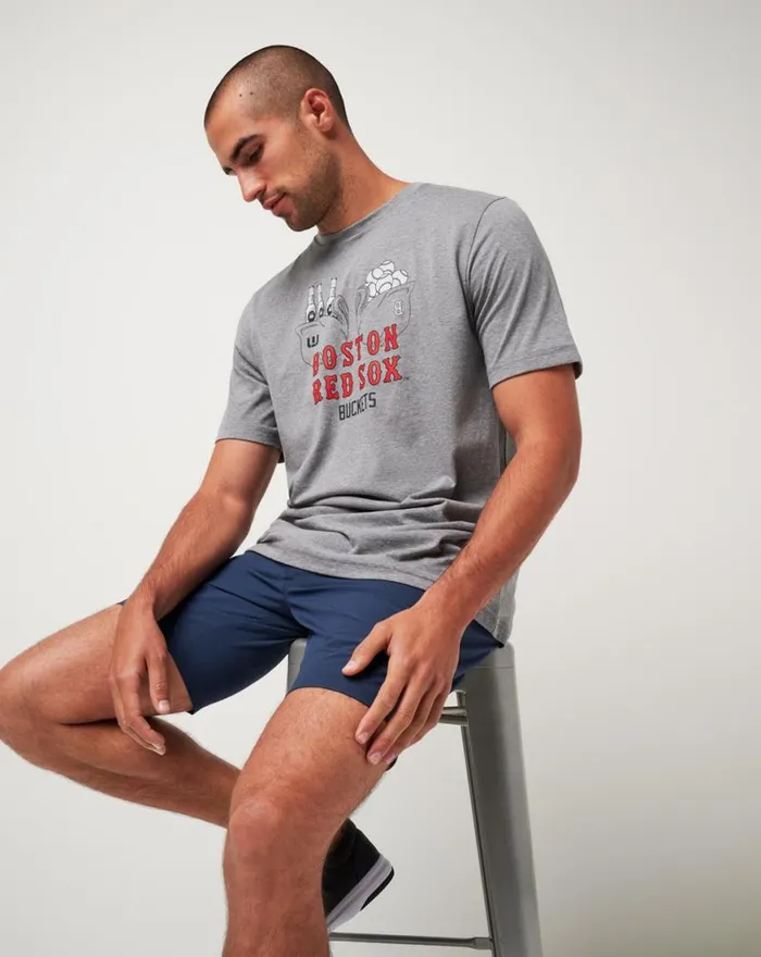 Men BOSTON RED SOX STRIKE ONE TEE Heather Grey TravisMathew Tees