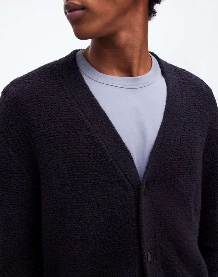 Men Boucl Cardigan Sweater Navy Madewell Sweaters