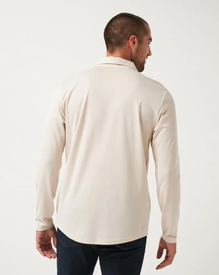 Men BURNLEY RUN AWAY POLO Moonbeam TravisMathew Polos