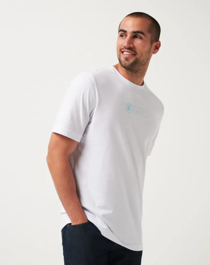 Men BURNLEY SLIDE SHOW TEE White TravisMathew Tees